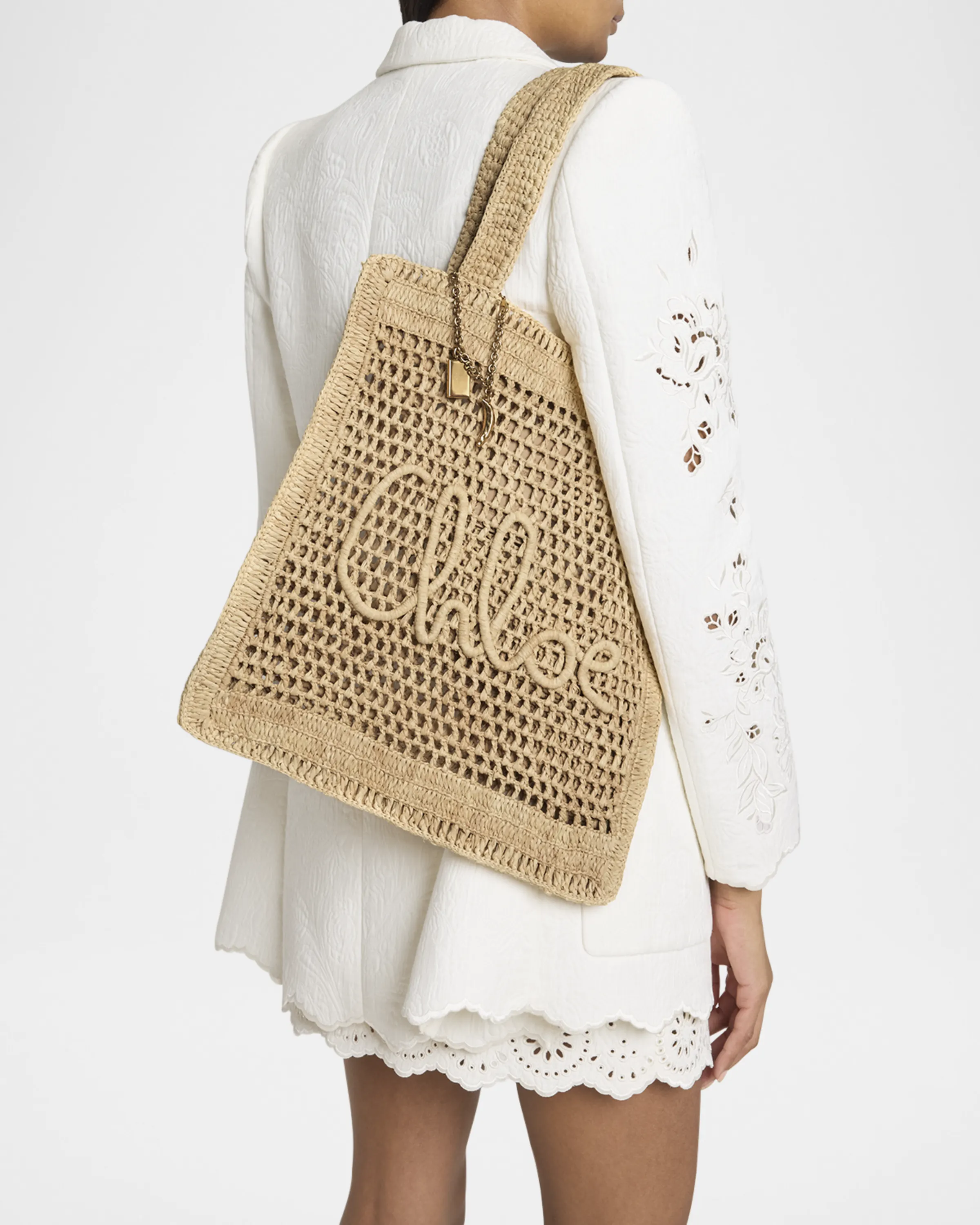 Chloé Summer Banana Tote Bag in Raffia