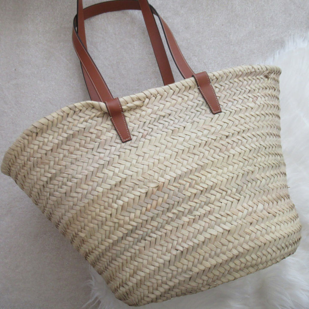 Celine Medium 26 Triomphe Celine Classic Panier in palm leaves Tan 25 X 26 X 12 CM