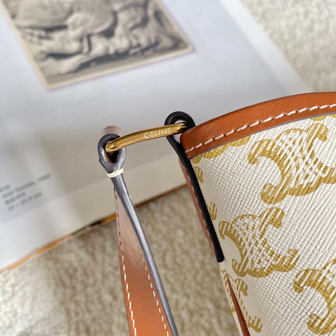 Celine flower white 33 medium bucket bag 33×27×17cm