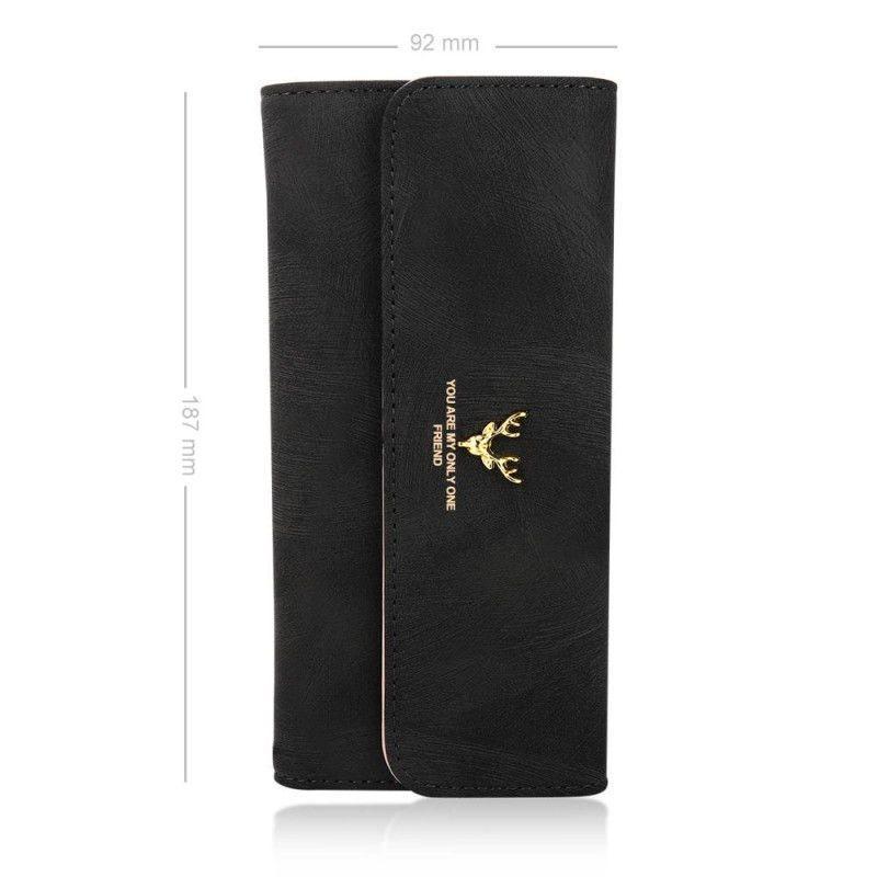 Women's Trifold Pet Photo Wallet - Black Leather