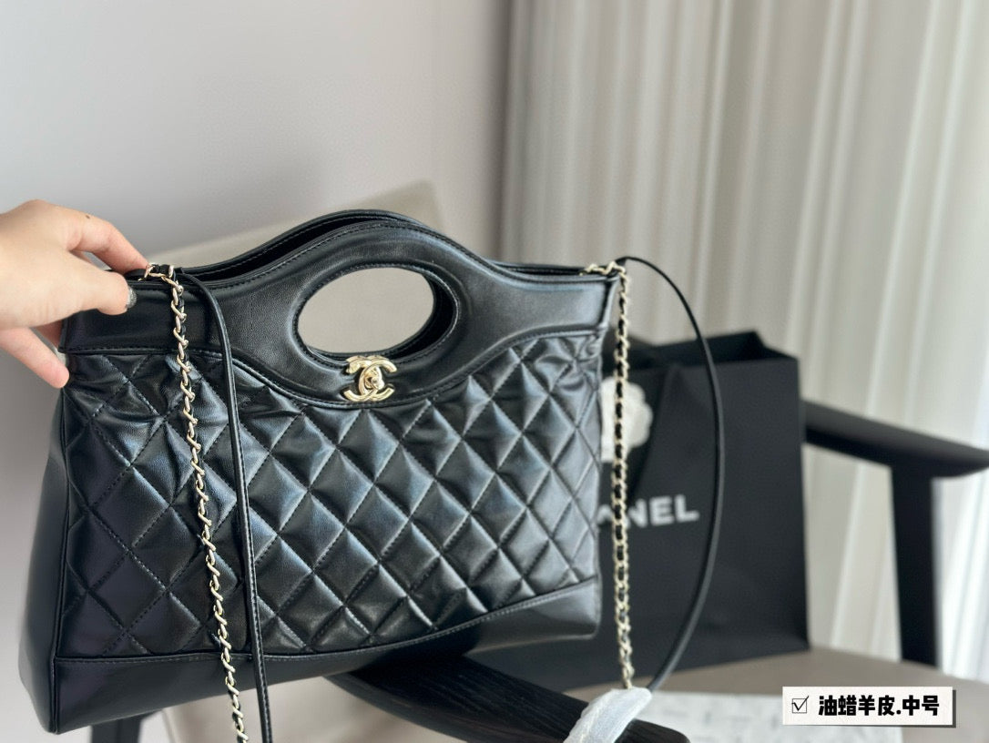 Chanel Classic 31 Black Tote Bag 36x30cm