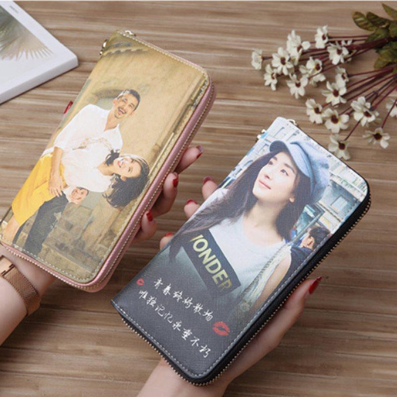 Personalized Photo Leather Wallet - Large