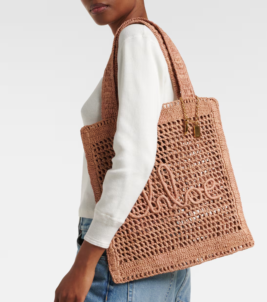 Chloé Summer Banana Tote Bag in Raffia